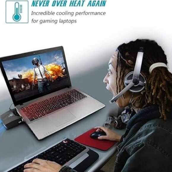 NEW!! Laptop FAST Cooling Fan, Perfect for Gaming or any laptop, 13 Wind Speed!! - Picture 2 of 12